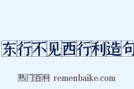 东行不见西行利造句是什么意思的图片